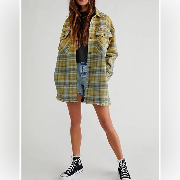 Free People Anneli Plaid Shirt Jacket - Picture 2 of 6